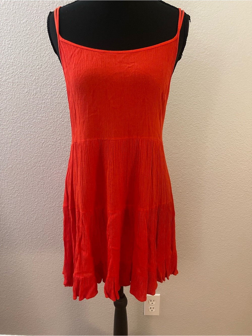 Staccato Vibrant Orange Spaghetti Strap Dress